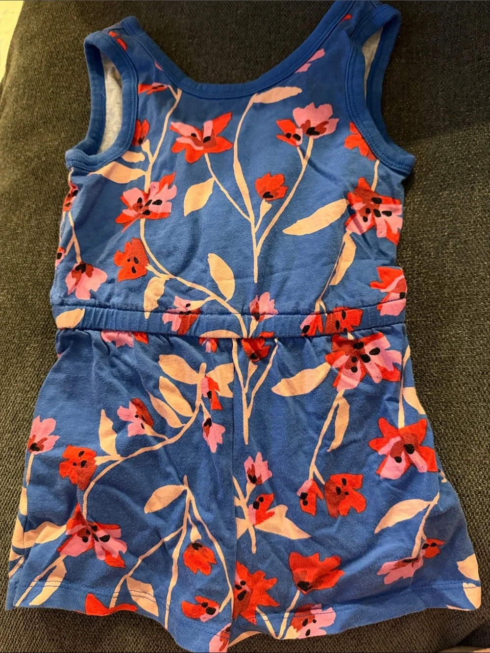 Tea Collection Blue Floral Wrap Back Romper